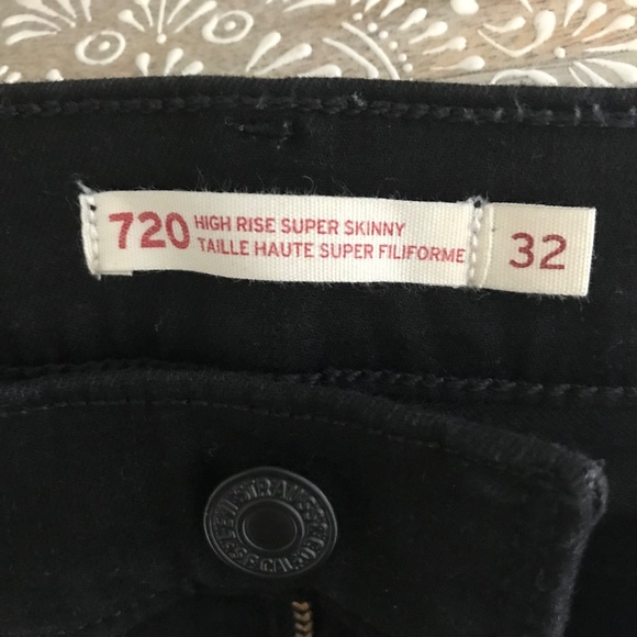 NEW Black high-rise supper skinny jeans. LEVIS  32W - Picture 5 of 5